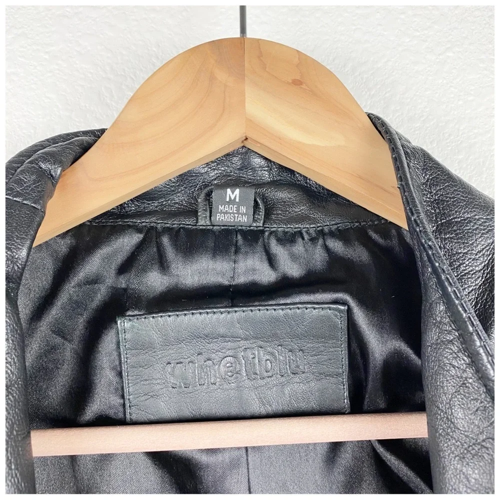 Whetblu Black Asymmetric Zip Leather Jacket Size Medium‎ - Picture 9 of 11